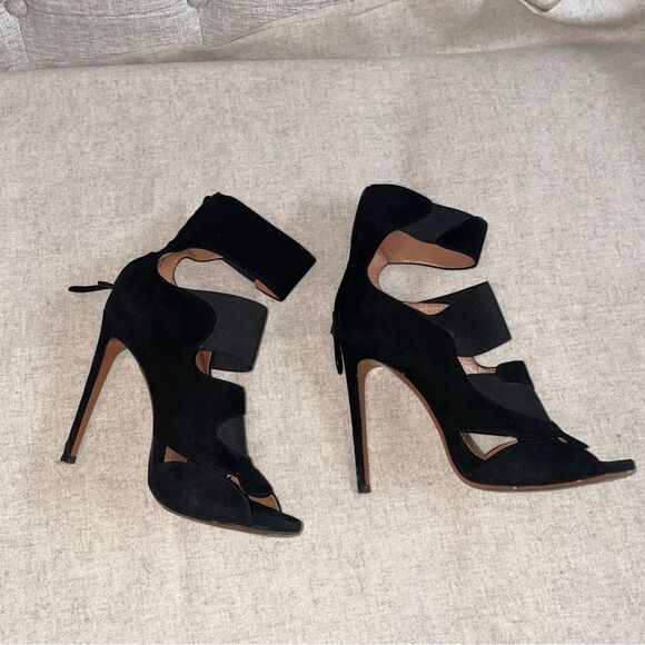 Authentic Alaïa Alaia Black Suede Bandage Stiletto Pumps Size 39 - Picture 1 of 7